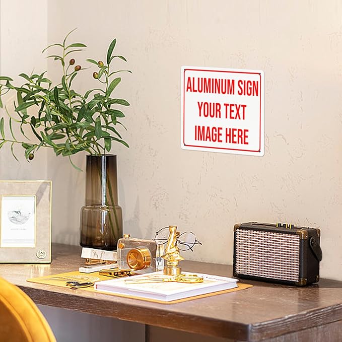 Bulk Custom Aluminum Signs: Customized Outdoor Metal Signs - Personalized, Add Text, Logo, Image - For Garden, Office, Business, Farm, Home, Bar - Indoor/Outdoor - 12"x12"