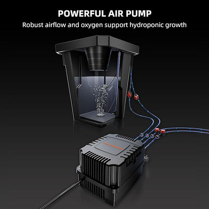 Spider Farmer DWC Hydroponics Grow System with 7-Gallon Deep Water Culture, New Triangular Cover Design, Recirculating Drip Garden System with Top Drip Kit, 15W Air Pump, 4 Buckets