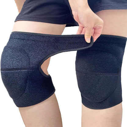 Gardening Knee pads for Men, Women Knee Pad for Kneeling Work, Flooring Kneepads with Soft Thick Foam Cushion for Construction, Cleaning, Roofing Knee Protector with Adjustable Strap, Black L (1 Pair)