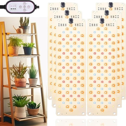 Grow Light,Ultra-Thin Panel Grow Lights for Indoor Plants,474LEDs Full Spectrum Grow Lights for Under Cabinet Plant, Grow Lamp with 4/8/12H Timer,10 Dimmable Levels for Plants Growing (6pcs)