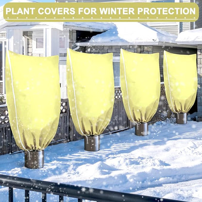 DQS 4 Pack Plant Covers Freeze Protection, 47.2" x70.8" Winter Frost Protection Blankets Frost Cloth,Suitable for Outdoor Winter Frost, Cold Weather, shrubs, Trees, Jackets, and coverings