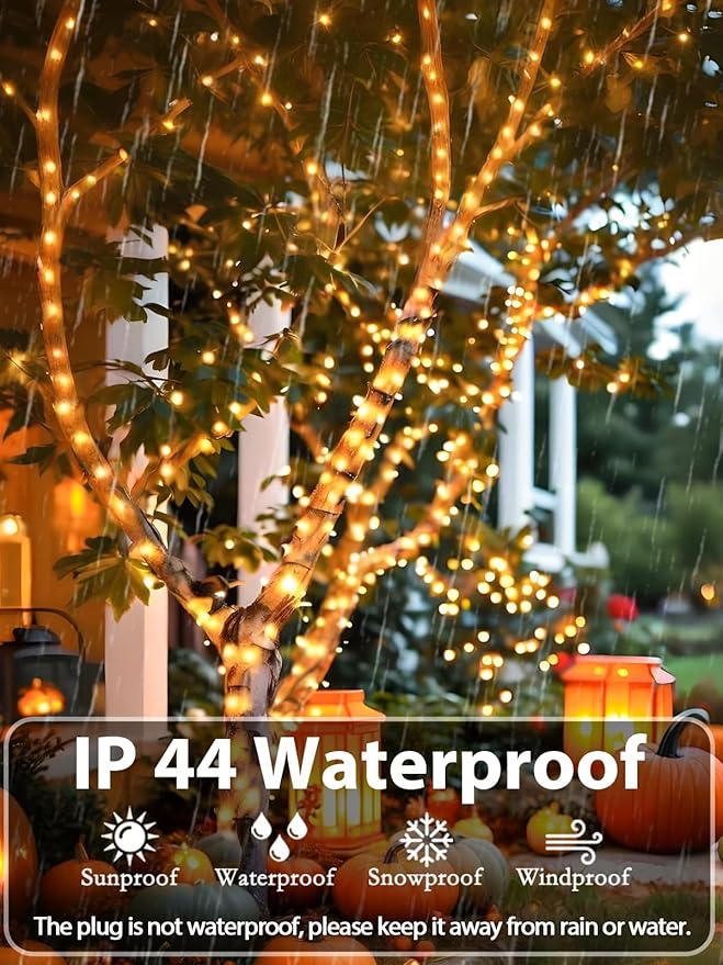 99FT 300 LED Christmas Decoration Lights Outdoor/Indoor, Memory Function & Timer & 8Modes, UL Certified, Green Wire Waterproof String Lights for Christmas Tree Holiday Party Garden Decor (Warm White)