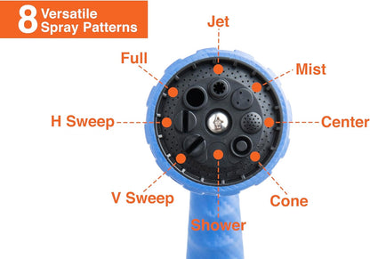 20-Pack Corvid Heavy Duty 8-Pattern Garden Hose Nozzle with Thumb Control, Adjustable High-Pressure Watering Spray Nozzle with Ergonomic Handle - Perfect for Lawn & Garden, Car Wash, Pet Cleaning