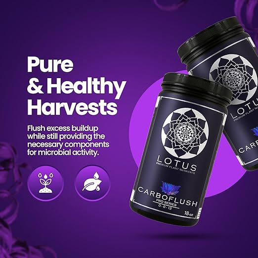 Carboflush Pro Series - Harvest Flavor Enhancer, Naturally Derived Nutrient Powder for Soil, Hydroponics & Coco Coir, Premium Fertilizer, Water Soluble Hydroponic Solution, Indoor/Outdoor Use - 18 oz