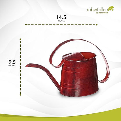 Headwind Danbury Vintage Watering Can – 1/2 Gallon Cayenne Red Decorative Galvanized Large Metal Watering Can Planter for Outdoor & Indoor – Antique Style by Robert Allen