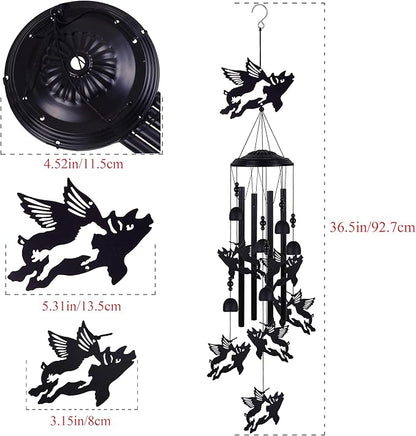 Flying Pigs Wind Chimes Outside Decorate, Memorial Wind Chimes, Wind Catcher, Mobile Flying Pig Wind Bells for Home, Yard, Tree, Patio, Garden Decoration, Gifts for Pig Lovers, Festival Gifts for Mom