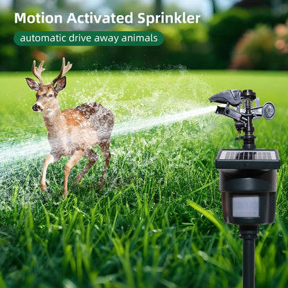 Solar Motion Activated Sprinkler with Day & Night Detection Modes Repellent Detector for Garden Outdoor Waterproof