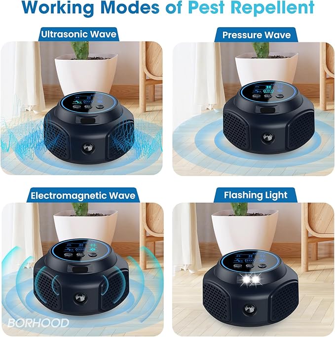 2 Pack Ultrasonic Pest Repellent Plug in, Indoor Pest Rodent Control for Mouse Mice Rat Squirrel Bat Roach Spider Ant Bug, Electronic Repelling Device Mouse Traps