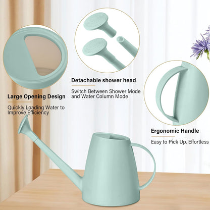 Plastic Watering Can - for Home Plant Garden - 1/2 Gallon - Green