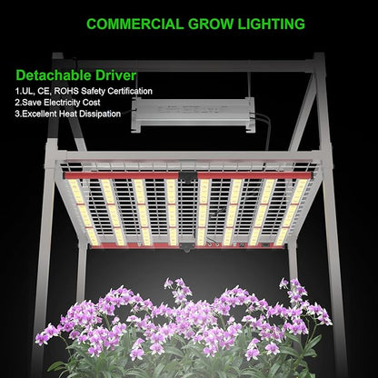 AGLEX 800W LED Grow Lights, Full Spectrum Grow Light with UV IR, Daisy Chain Plant Bar Style Grow Light Foldable & Dimmable for Indoor Growing Commercial Hydroponic Growing Lamp 6x6ft Core Coverage