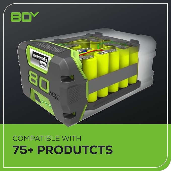 Greenworks 80V 18" Brushless Cordless Chainsaw (Great For Tree Felling, Limbing, Pruning, and Firewood), 75+ Compatible Tools, 4.0Ah Battery and Charger Included