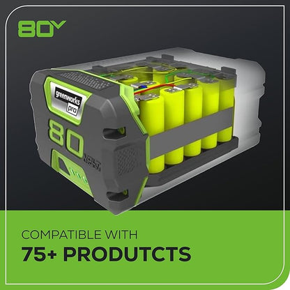 Greenworks 80V 18" Brushless Cordless Chainsaw (Great For Tree Felling, Limbing, Pruning, and Firewood), 75+ Compatible Tools, 4.0Ah Battery and Charger Included