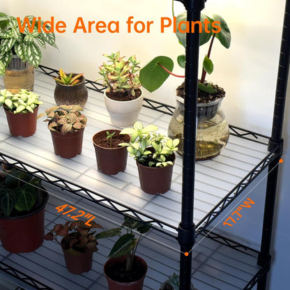 Bstrip Indoor Greenhouse with Grow Light, Tall Plant Stand with 4 Pack Full Spectrum Plant Lights , 3 Color Modes, Plant Shelf with Tent for Indoor Plant, Seed Starting, Seed Tray, 47.2"x17.8"x71"