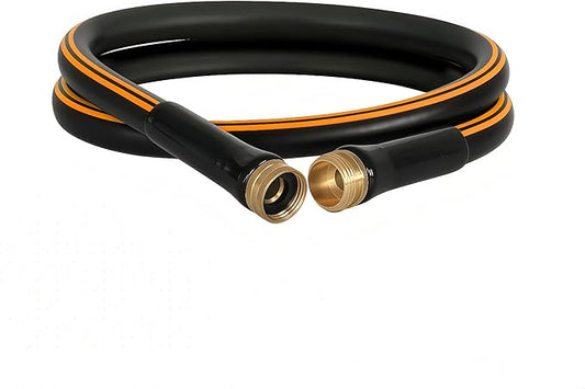 Atlantic Heavy Duty Garden Hose 5 ft x 5/8 Inch Black Color, Short Connection Leader Hose with Male-Female Connectors (5 Feet)