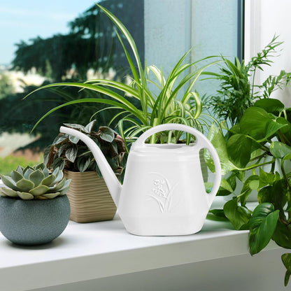 Plastic Watering Can - for Indoor and Outdoor Plant - 1 Gallon - White