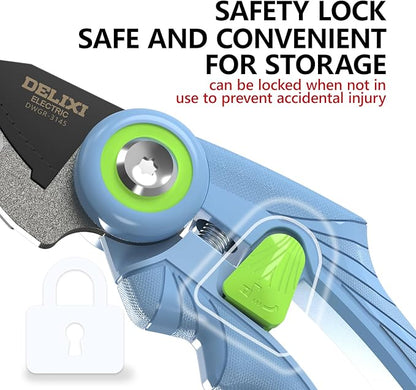 DELIXI Pruning Shears Anvil Garden Clippers, 1/2-Inch Cut Capacity Hand Pruners, Stainless Steel Blade with Non-Stick Coating, Ergonomic Small-Hand Design for Dry and Hard Branches