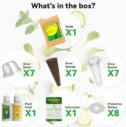 inbloom Organic Salad Green Seed Pod Kit for AeroGarden, Ahopegarden Hydroponics Growing System, Low-Calorie Food, 7-Pods (350+ Seeds, Include Fast and Butter Lettuce, Red and Golden Cherry Tomato)