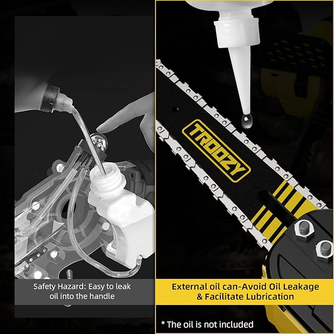 Mini Chainsaw Cordless 6 Inch 3000mAh Battery Powered Electric Brushless Handheld Chain Saws, Up To 100minX2 21V, Saw Pruning Shears Chainsaw for Tree Branches,Courtyard,Household and Garden