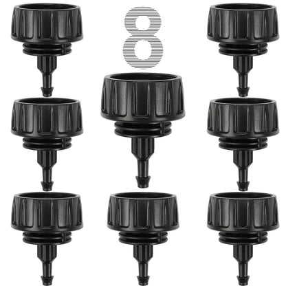 Universal 3/4 Inch Female Pipe Thread to 1/4 Inch Drip Irrigation Tubing Adapter, 8 Pack 1/4 In. Barbed Drip Line x 3/4 In. Faucet PVC Adapter Connect 3/4" FHT Garden Faucet Hose Bibb