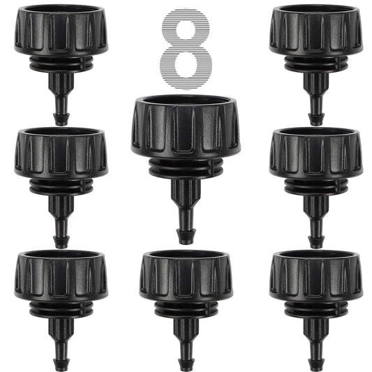 Universal 3/4 Inch Female Pipe Thread to 1/4 Inch Drip Irrigation Tubing Adapter, 8 Pack 1/4 In. Barbed Drip Line x 3/4 In. Faucet PVC Adapter Connect 3/4" FHT Garden Faucet Hose Bibb