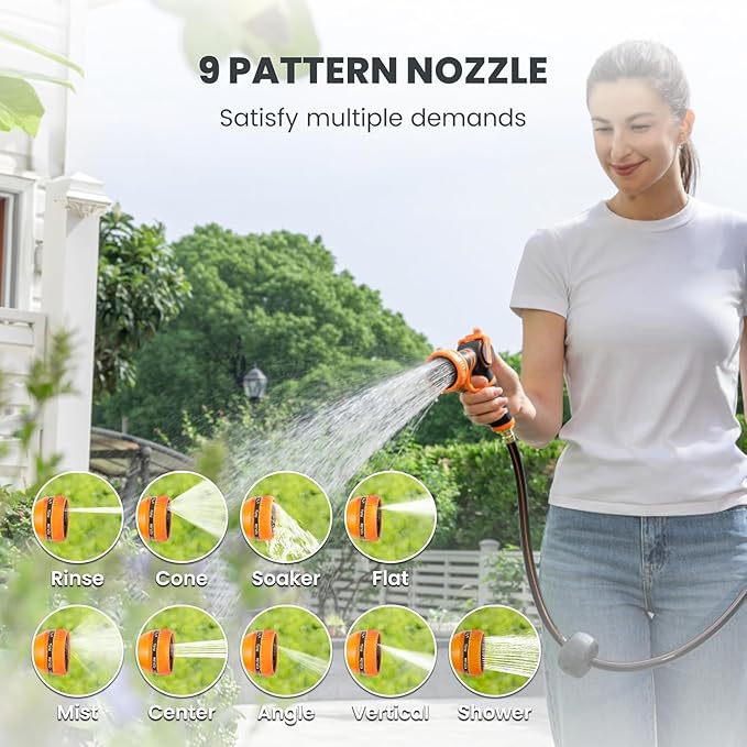 Giraffe Tools AW30 Wall Mounted 1/2" x 100 ft Garden Hose Reel, Retractable Water Hose Reel, Automatic Rewind & Lock at Any Length