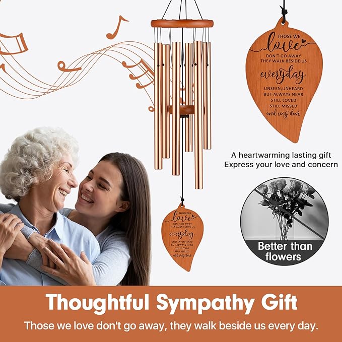Sympathy Wind Chimes, Memorial Wind Chimes for Loss of Loved One, Bereavement Gift Ideas, Loss of Mother Father Condolence Grief Sympathy Gifts, Send Love and Concern