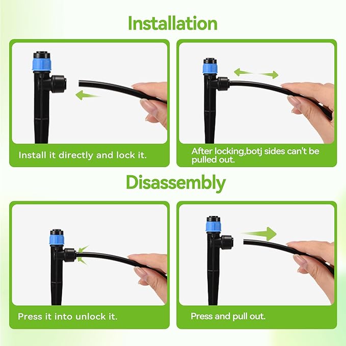 20PCS Drip Emitters for 1/4" Drip Irrigation Tubing, Drip Irrigation Emitters with Stake Adjustable 360 Degree Water Flow Drippers Garden Irrigation Drippers for Garden Patio Lawn Flower Bed