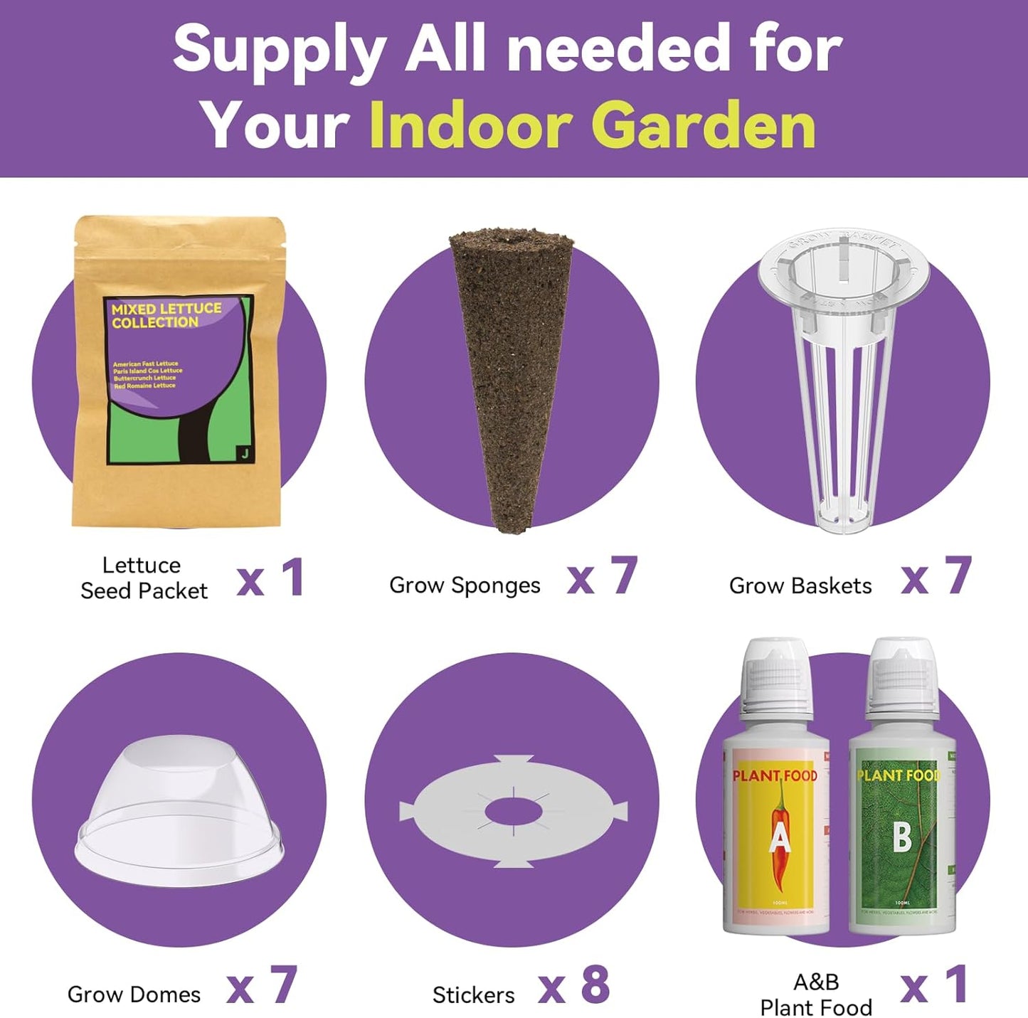 LYKOCLEAN Red Romaine Lettuce Seed Pods for AeroGarden, Ahopegarden, iDOO Hydroponics Growing System Indoor Herb Garden, 400+ Seeds(7-Pods)