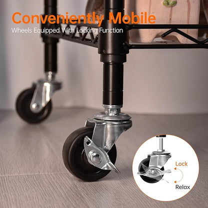 Bstrip Plant Shelf with Grow Light, 4-Tier Large Grow Light Shelf with Wheels, Stainless Steel, 12-Pack 288W T8 Full Spectrum Grow Lights for Seed Starting(57.4" L x 13.8" W x 59" H)