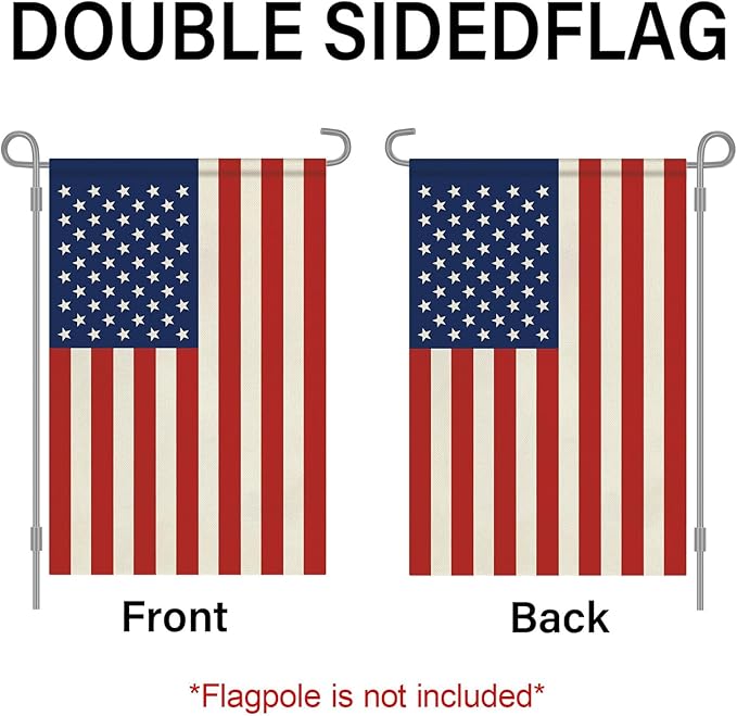 HOOSUN 12" x 18" American Flags Garden Flag,Small American Flags for Outside Patriotic Decorations,Double Sided Patriotic USA Yard Flag Veterans Day Decorations for Garden,Yard,Lawn(No Flagpole)