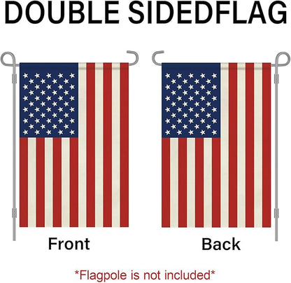 HOOSUN 12" x 18" American Flags Garden Flag,Small American Flags for Outside Patriotic Decorations,Double Sided Patriotic USA Yard Flag Veterans Day Decorations for Garden,Yard,Lawn(No Flagpole)