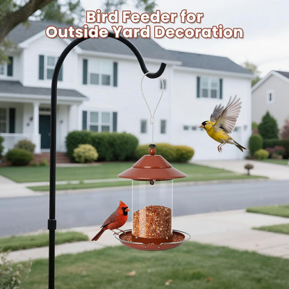 Metal Bird Feeder for Outdoors – 2.4LB Hanging Bird Feeder with 360-degree, Weatherproof & Rust-Resistant, Easy to Fill & Clean for Wild Bird Feeders in Backyard & Garden(Copper)