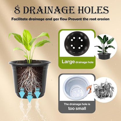 100 Packs Nursery Pots,3 Inches Plastic Nursey Pots for Plants with Drainage Holes, Seed Starting Garden Pots of Flower Plant Container for Succulents, Transplanting (100, 3 Inch)