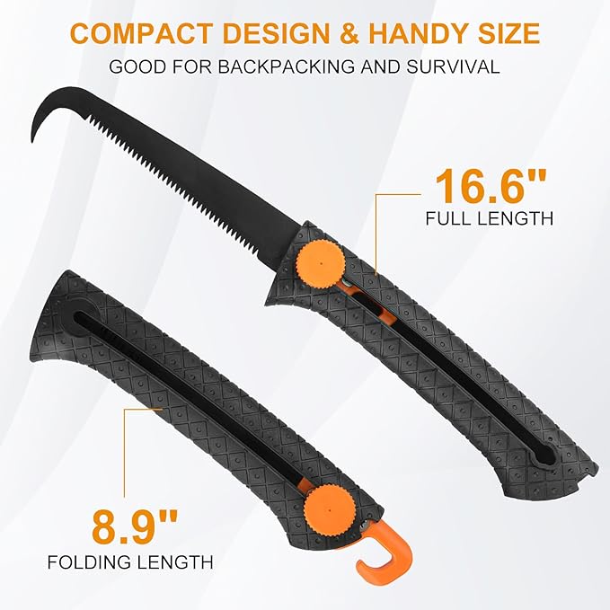 Garden Scissors-Clippers Set of 3 Trimming-Gardening Tools, Garden-Pruning Shears-Pruners for Gardening, Loppers for Tree Trimming Heavy Duty, Retractable Pruning Saw for Wood Cutting