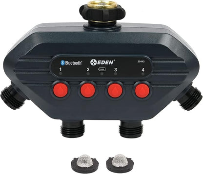 Eden 93443 4-Zone Bluetooth Water Timer |, Stainless Steel Washers Charcoal Gray