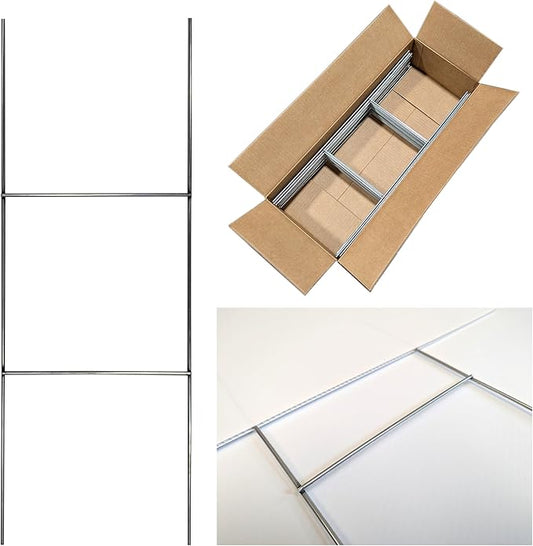 Yard Sign Stakes, 24 inch Standard Size H Stakes, American Made, Overlap Weld for Maximum Strength, Galvanized Steel (25)