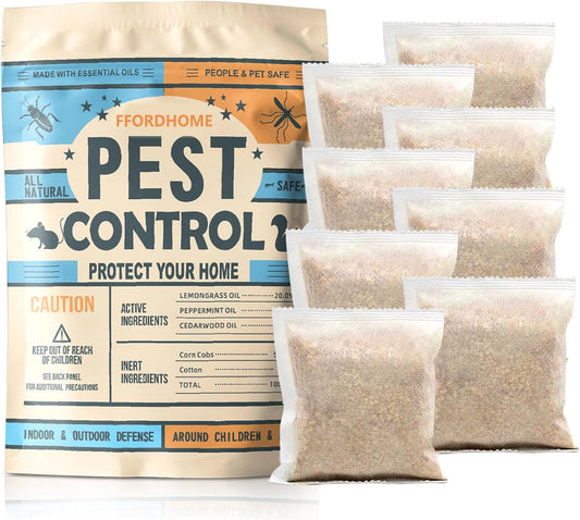 Pest Control Pouches Mosquito Repellent Mice, Rats, Ants, Cockroaches, Moths, and Other pests Peppermint Oil Mouse Repellentrat Repellent for House(8p)