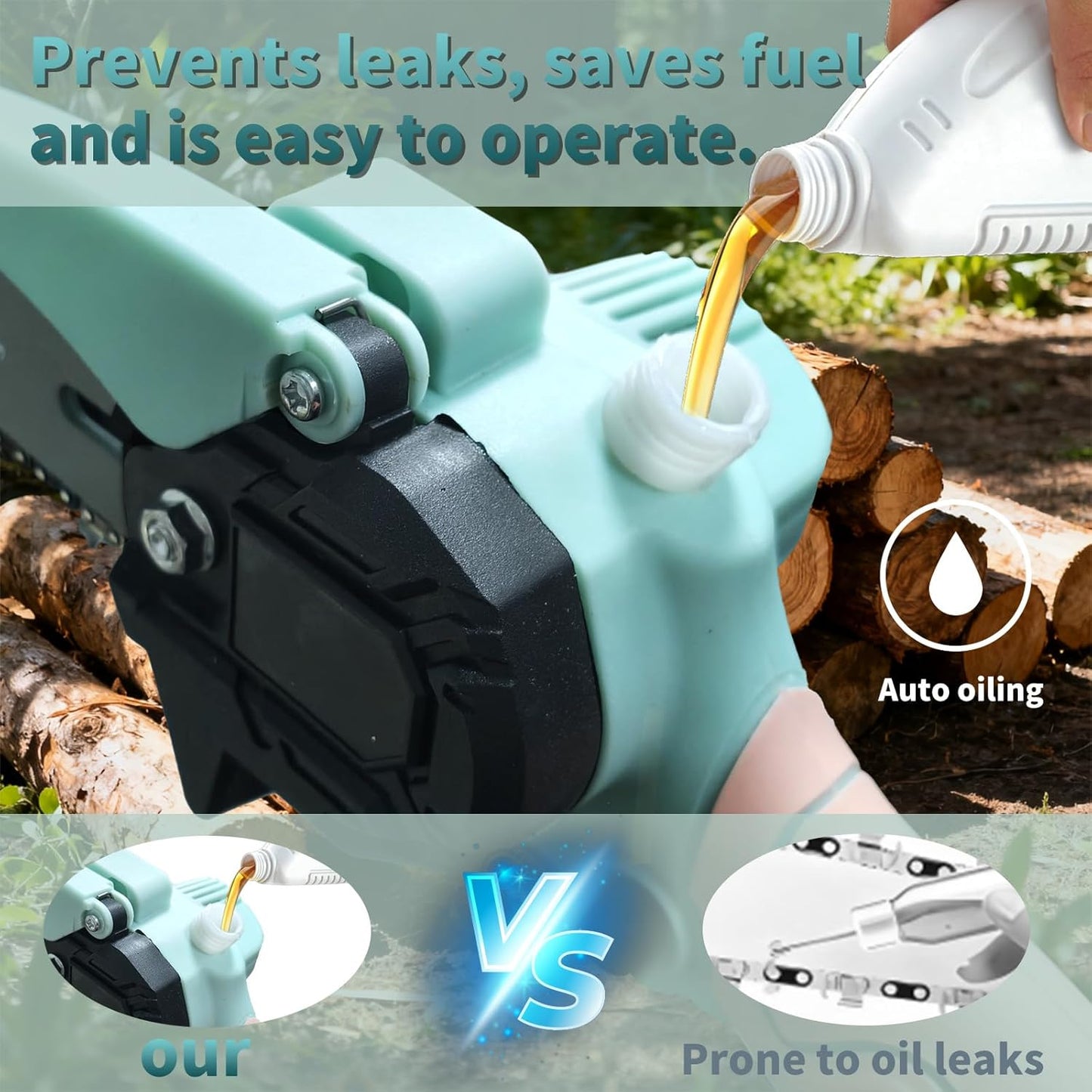 Mini Chainsaw with 2×24V Battery Powered Electric Chain Saw,chain saw are suitable for cutting wood and trimming branches,Mini Chainsaw Cordless With three chains