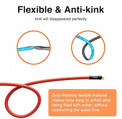 SPECILITE 3/4" Hot/Cold Short Leader Garden Water Hose 5 ft, -50℉-190℉, Flexible & Lightweight Rubber Pipes With 3/4" Brass Fittings for Yard, Outdoor, Farm, Red
