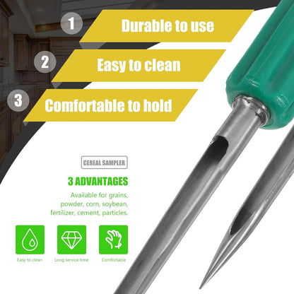 Grain Sampler Soil Probes Grain Sampling Probe Grain Powder Sampler Grain Thief Sampler Wheat Sampler Agriculture Powder Sampler Grain Probe Sampler Corn Sampler Stainless Steel