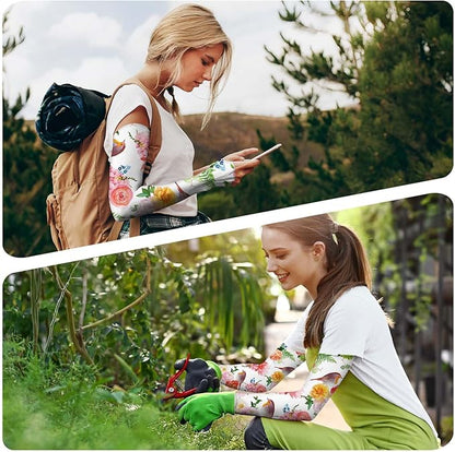 Gardening Sleeves Farm Sun Protection Arm Cooling Sleeves Thorn Proof Garden for Women Men with Thumb Hole