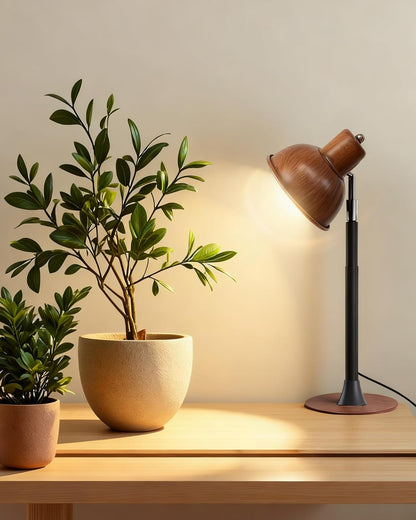 yadoker Plant Grow Light for Indoor Plant, Walnut Wood Grain LED Grow Light,Elevating Plant Lamp,Height Adjustable,Automatic Timer with 8/12/16Hours,10-Level Brightness,Ideal for Large Plant Grow