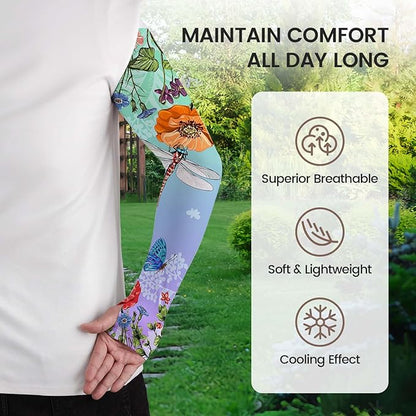 Gardening Sleeves Farm Sun Protection Arm Cooling Sleeves Thorn Proof Garden for Women Men with Thumb Hole