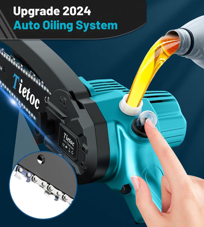 Tietoc Mini Chainsaw 6 Inch Cordless, Portable Electric Chain Saw Small Handheld Battery Powered Super Saws, Stocking Stuffers for Adults Men Christmas Gifts for Men Dad Husband Fathers Women Mom 2025