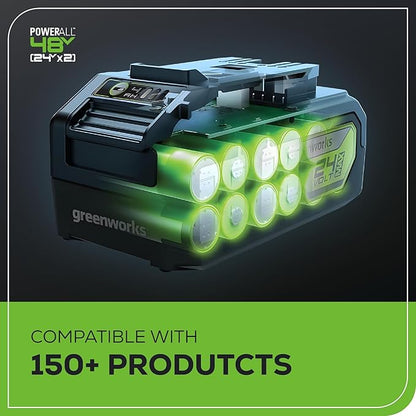 Greenworks 48V (24V x 2) 17" Brushless Cordless Push Lawn Mower, Includes (2) 4.0Ah Batteries and Dual Port Rapid Charger((150+ Compatible Tools, 45Min Runtime)