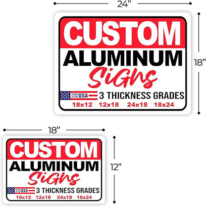 24x18" Custom Aluminum Sign with Text, Personalized Metal Sign for Outdoor, Customized Aluminum Signs for Business, Office or Home (Horizontal)
