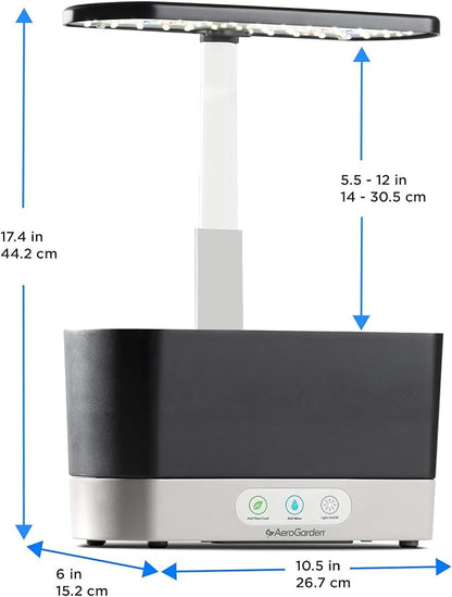 AeroGarden Harvest Indoor Garden Hydroponic System with LED Grow Light and Herb Kit, Holds up to 6 Pods, Black