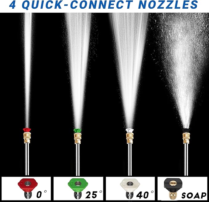 3500PSI Gas Pressure Washer, 2.3GPM Gas Powered High Pressure Washer with 209CC Engine, 4 Adjustable Nozzles, 25 ft High Pressure Hose for Cleaning Walls, Terraces, Vehicles, Garden (Blue)