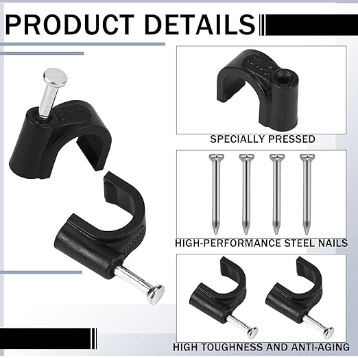 100 Pcs Drip Irrigation 1/4" and 3/8" Tubing Mounting Clips, Firm and Easy to Install, Drip Irrigation Kit Connector, Black