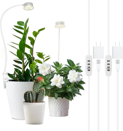 Grow Lights for Indoor Plants, Clip LED Plant Light for Growing Full Spectrum, Plant Lamp with Adjustable Gooseneck and Dimmable Auto On Off 3 9 12 Hrs Timer for Small Plants
